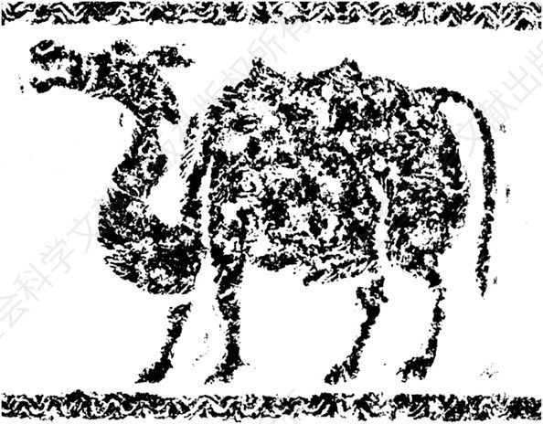 图4-17 微山两城汉画象石负重骆驼图