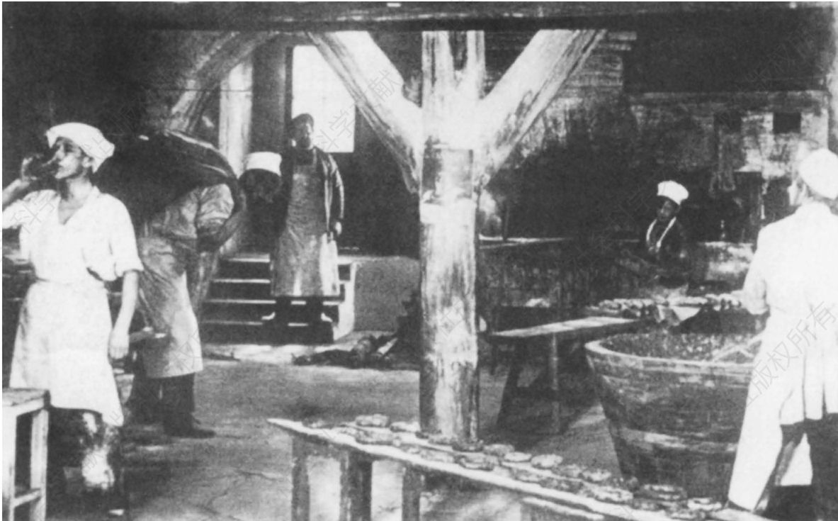 图3-8 1890年照片——面包房内工人